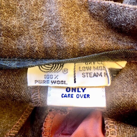 Brown 100% Wool Maxi Long Skirt Button Down Front Vintage 80's USA Womens 14 - Picture 12 of 15